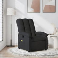 Detailed information about the product Massage Recliner Chair Black Fabric