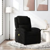 Detailed information about the product Massage Recliner Chair Black Fabric