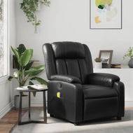 Detailed information about the product Massage Recliner Chair Black Faux Leather