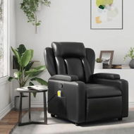 Detailed information about the product Massage Recliner Chair Black Faux Leather