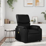 Detailed information about the product Massage Recliner Chair Black Faux Leather