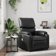 Detailed information about the product Massage Recliner Chair Black Faux Leather