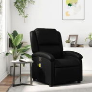 Detailed information about the product Massage Recliner Chair Black Faux Leather