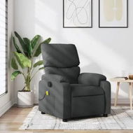 Detailed information about the product Massage Recliner Chair Dark Grey Fabric