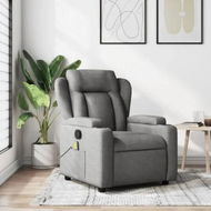 Detailed information about the product Massage Recliner Chair Dark Grey Fabric