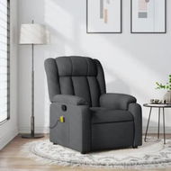 Detailed information about the product Massage Recliner Chair Dark Grey Fabric