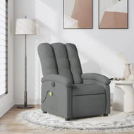 Detailed information about the product Massage Recliner Chair Dark Grey Fabric