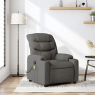 Detailed information about the product Massage Recliner Chair Dark Grey Fabric