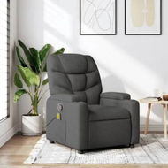 Detailed information about the product Massage Recliner Chair Dark Grey Fabric