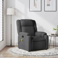 Detailed information about the product Massage Recliner Chair Dark Grey Fabric