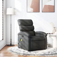 Detailed information about the product Massage Recliner Chair Dark Grey Fabric