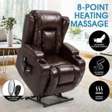 Massage Recliner Chair Electric 8 Point Heated Vibrating Massage Armchair OKIN Lift Motor Lounge Sofa