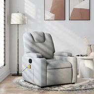 Detailed information about the product Massage Recliner Chair Light Grey Fabric