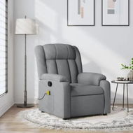 Detailed information about the product Massage Recliner Chair Light Grey Fabric