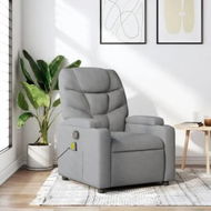 Detailed information about the product Massage Recliner Chair Light Grey Fabric