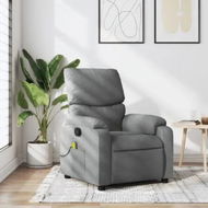 Detailed information about the product Massage Recliner Chair Light Grey Fabric