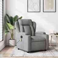 Detailed information about the product Massage Recliner Chair Light Grey Fabric