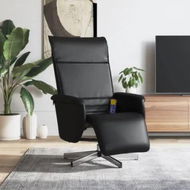 Detailed information about the product Massage Recliner Chair with Footrest Black Faux Leather