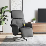 Detailed information about the product Massage Recliner Chair with Footrest Dark Grey Fabric