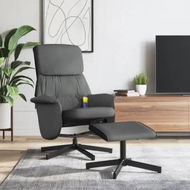 Detailed information about the product Massage Recliner Chair with Footstool Dark Grey Fabric