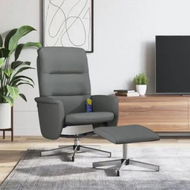 Detailed information about the product Massage Recliner Chair with Footstool Dark Grey Fabric