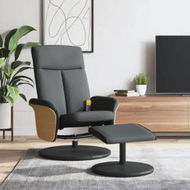 Detailed information about the product Massage Recliner Chair with Footstool Dark Grey Fabric