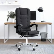 Detailed information about the product Massage Reclining Office Chair Black Faux Leather