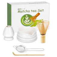 Detailed information about the product Matcha Set With Bowl,Matcha Sifter,Matcha Whisk Holder - The Perfect Matcha Kit for Tea (5PCS)