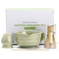 Detailed information about the product Matcha Set,Japanese Tea Set Includes Matcha Bowl,Matcha Whisk Holder,Bamboo Matcha Whisk and Bamboo Scoop,17 oz Mottled Tea Green Glaze Ceramic Matcha Kit