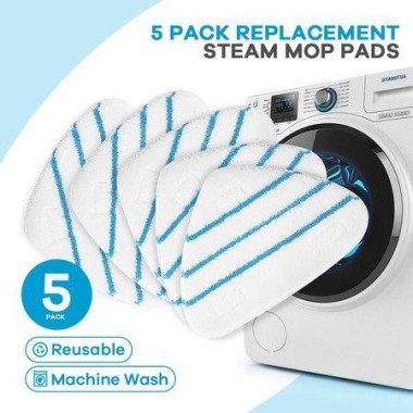 Maxkon 5 Pack Replacement Washable Microfiber Steam Mop Pads For 13-in-1 Steam Mop