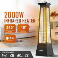 Detailed information about the product Maxkon Electric Heater Space Infrared Tower Outdoor Indoor Patio Room Portable Energy Efficient Instant Warmer Carbon Fibre 2000W