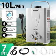 Detailed information about the product Maxkon Gas Water Heater 7 in 1 10L Portable Camping Outdoor Instant Hot Shower Heating System Silver