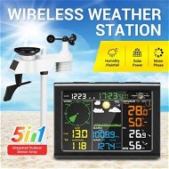 Detailed information about the product Maxkon Solar Powered Wireless Weather Station Rain Gauge Temperature Humidity Wind