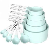 Detailed information about the product Measuring Cups Spoons Set,Stackable Cups And Spoons,Nesting Measure Cups With Stainless Steel Handle,Kitchen Gadgets For Cooking Baking Color Green