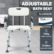 Detailed information about the product Medical Shower Chair Bathtub Bath Seat Stool With Back And Armrests