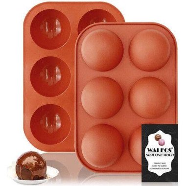 Medium Semi-Sphere Silicone Mold Half Sphere Silicone Baking Molds For Making Chocolate Cake Jelly Dome Mousse (2 Packs)