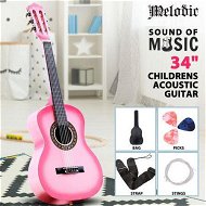 Detailed information about the product Melodic 34 Inch Kids Acoustic Guitar 6 Strings Tuner Cutaway Wooden Kids Gift Pink