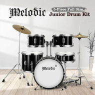 Detailed information about the product Melodic 5 Piece Kids Junior Drum Set w/ Hi Hat Cymbals Kick Pedal Stool Drumsticks