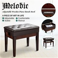 Detailed information about the product Melodic Adjustable Piano Keyboard Stool Chair Seat Stage Bench with Padded Cushion and Storage Compartment Walnut