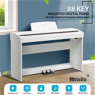 Detailed information about the product Melodic Hammer Action Keyboard Electric Digital Piano 88-Key Weighted 128 Polyphony 3 Pedals White