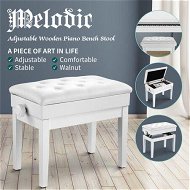 Detailed information about the product Melodic Height Adjustable Piano Keyboard Stool Chair Bench Seat With Padded Cushion And Storage Compartment White