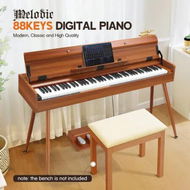 Detailed information about the product Melodic Keyboard Electric Digital Piano Hammer Action 88 Key Weighted 128 Polyphony Wood Colour