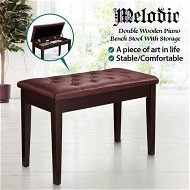 Detailed information about the product Melodic Luxury Piano Keyboard Stool Bench Chair With Faux Leather Seat And Storage Compartment Walnut