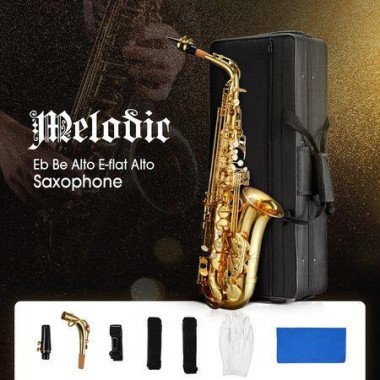Melodic Saxophone Sax Eb Bb Alto E Flat Brass W/ Mouthpiece For Student Beginner