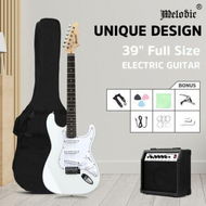 Detailed information about the product Melodic Stratocaster SSS Electric Guitar With 15W Amplifier Dakota White