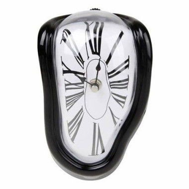 Melting Clock - Salvador Dali Watch Melted Clock For Decorative Home Office Shelf Desk Table Funny Creative Gift (Black)