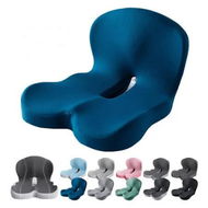 Detailed information about the product Memory Foam Integrated Seat Cushions, Back and Seat Cushion, Ergonomic Pad Pillow for Lower Back Tailbone Protection Lumbar Support (Dark Blue)