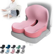 Detailed information about the product Memory Foam Integrated Seat Cushions, Back and Seat Cushion, Ergonomic Pad Pillow for Lower Back Tailbone Protection Lumbar Support (Pink)