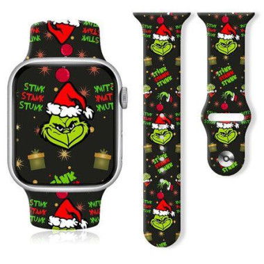 Merry Christmas Bands Compatible with Apple Watch Band 42mm 44mm 45mm,Silicone Strap Wristbands Compatible with iWatch Bands for Women Men Girls Boys