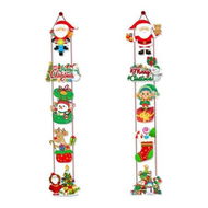 Detailed information about the product Merry Christmas Banner Hanging, 10 Cards Christmas Door Sign with Santa, Snowman Images, Xmas Porch Door Sign Welcome Banner for Home Winter Xmas, C